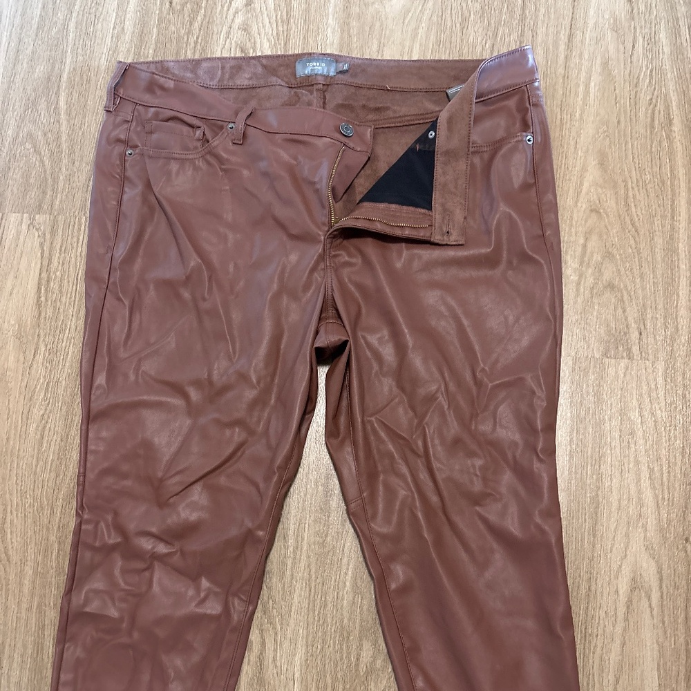 Torrid Skinny Faux Leather Mid Rise Pant 24R